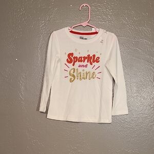 Epic Threads Girls White Sparkle and Shine Long Sleeve Shirt NWT Size 4T